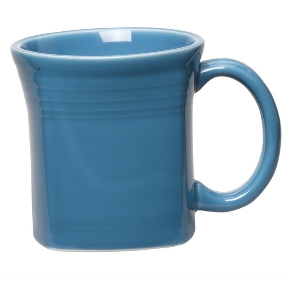 Fiesta Square Mugs (2), Made in USA, Vintage. Peacock Blue - Picture 2 of 15